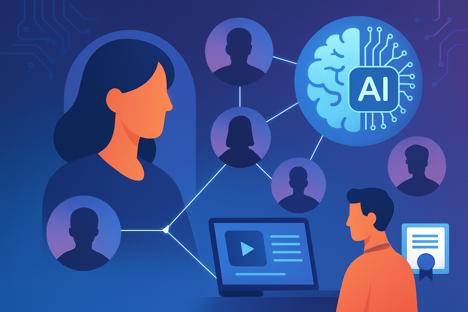 AI recruiting illustration